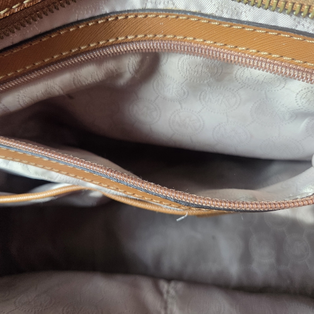 Michael Michael Kors Selma Large Leather Satchel Bag Luggage Brown AUTHENTC - Picture 8 of 17